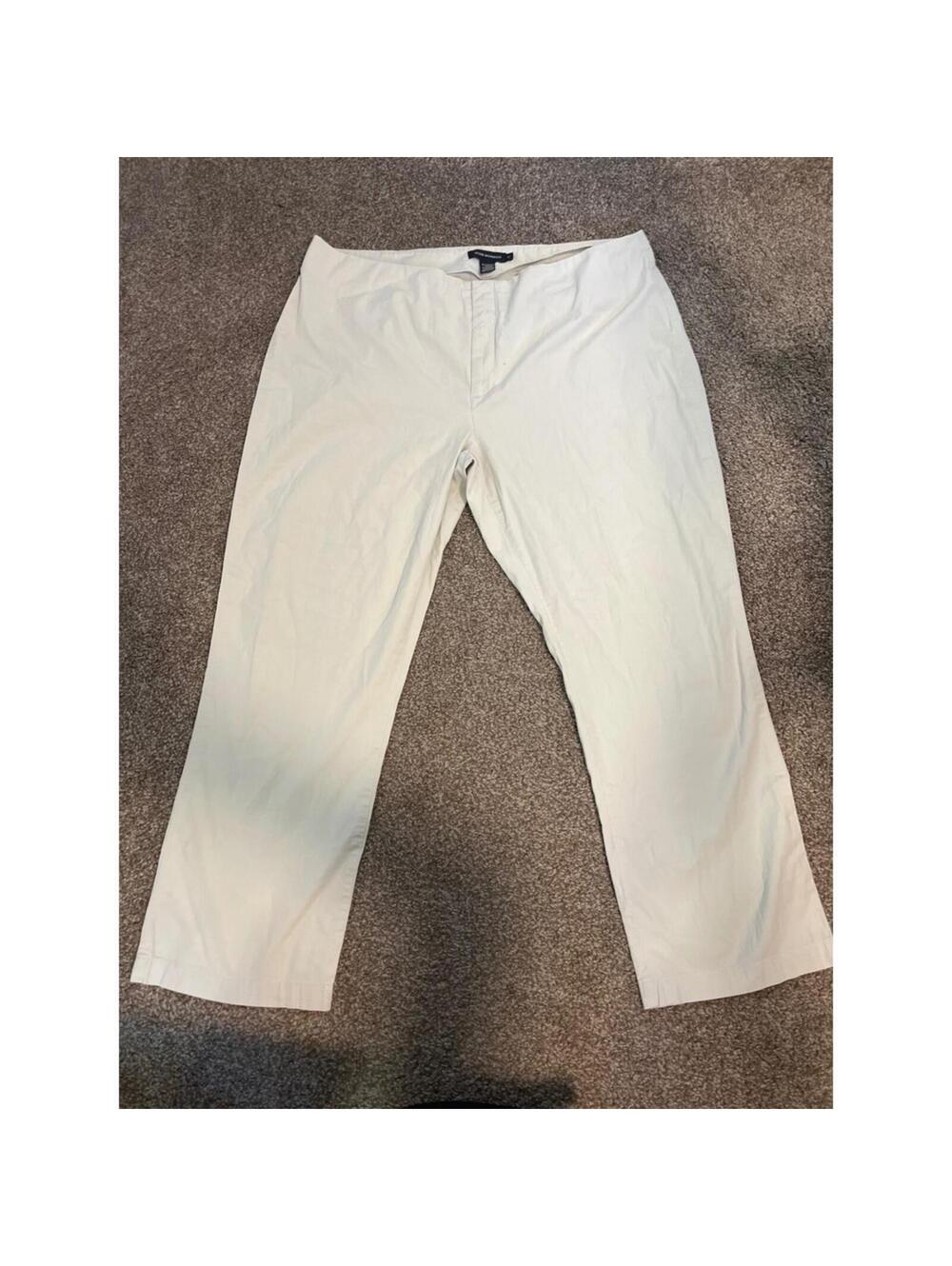 Club Monaco Women Beige Cotton Blend Cropped Pants Size 12